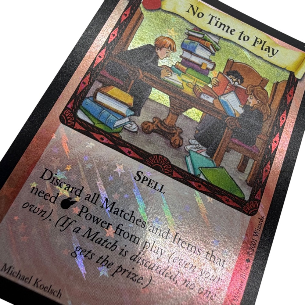 Harry Potter TCG No Time to Play 17/80 Rare Holofoil Spell Card 2001 Vintage